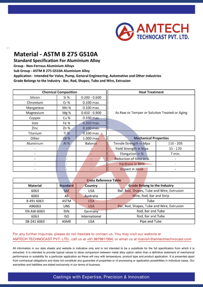 ASTM B 275 GS10A